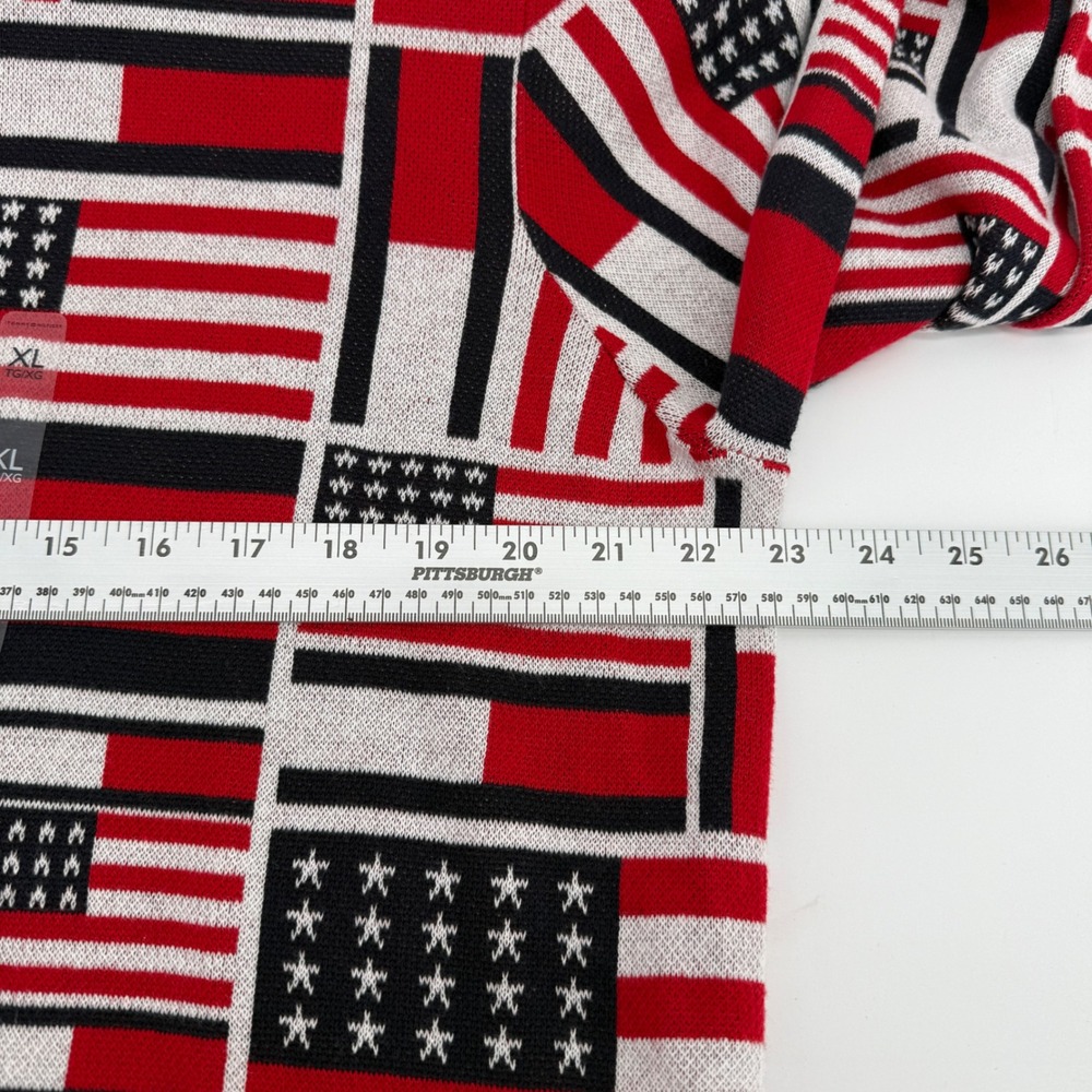 Tommy Hilfiger Mens American Flag Crewneck Sweater Red White Blue XL C8878B9207 - Picture 7 of 8